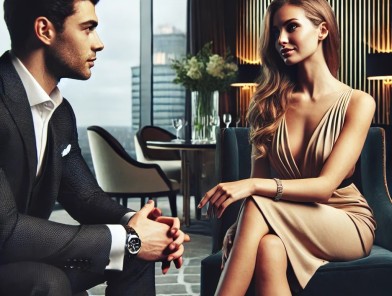Elegant woman representing high-end escorts.