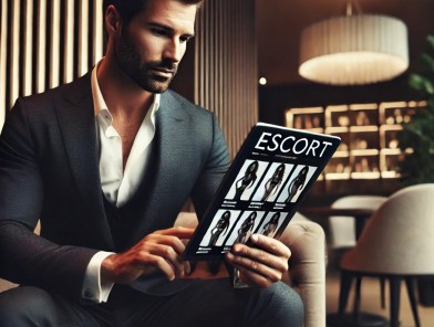 Man selecting an escort for a booking.