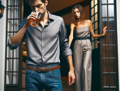 Escort managing intoxicated client safely.