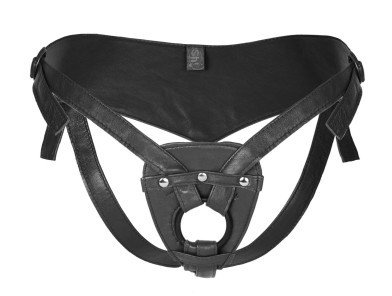 Couple enjoying safe and pleasurable strap-on sex