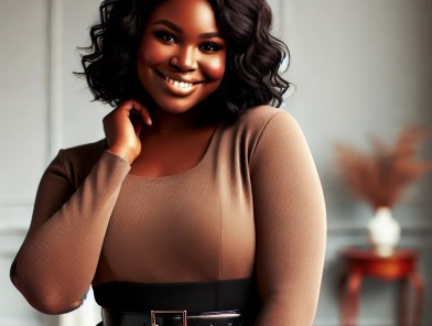 Confident escort woman smiling naturally