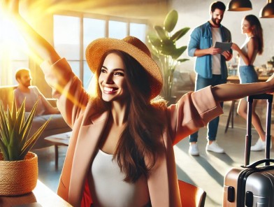 Happy single woman enjoying freedom