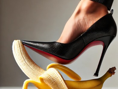 Escort performing safe trampling session