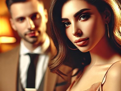 Straight man with trans escort smiling