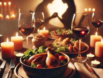 Man enjoying a meal, feeling desire.
