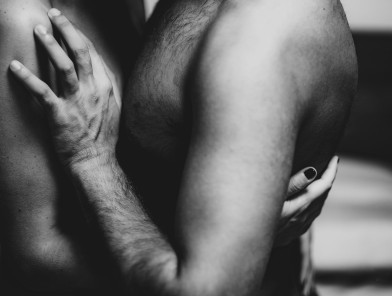 Couple achieving sexual surrender without substances.