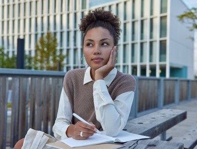 Sex workers reading educational material