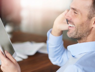 Person browsing profiles of sex workers online.