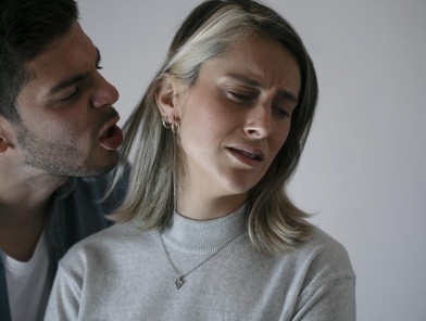 Woman affected by partner or sexual violence