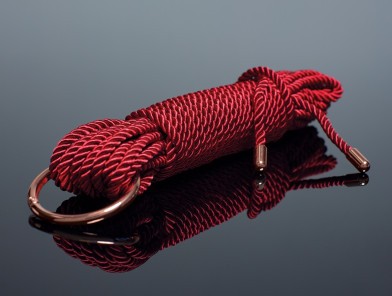 Traditional Japanese jute Shibari rope used by Las Vegas escort specialist