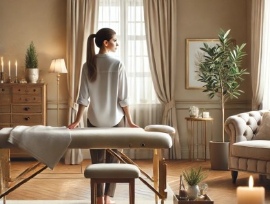 Woman providing therapeutic massage in Oakridge.